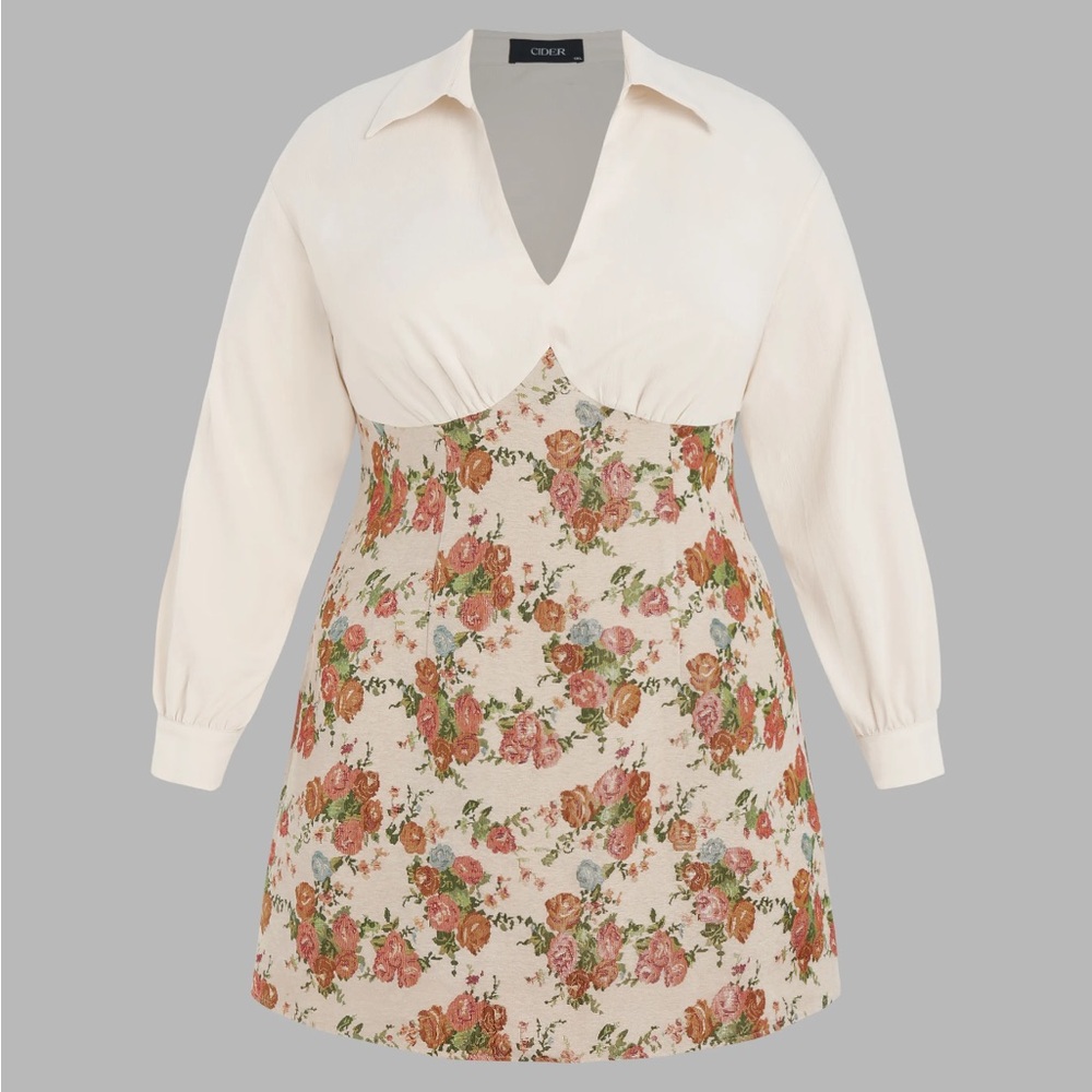 Floral Patched Mini Dress